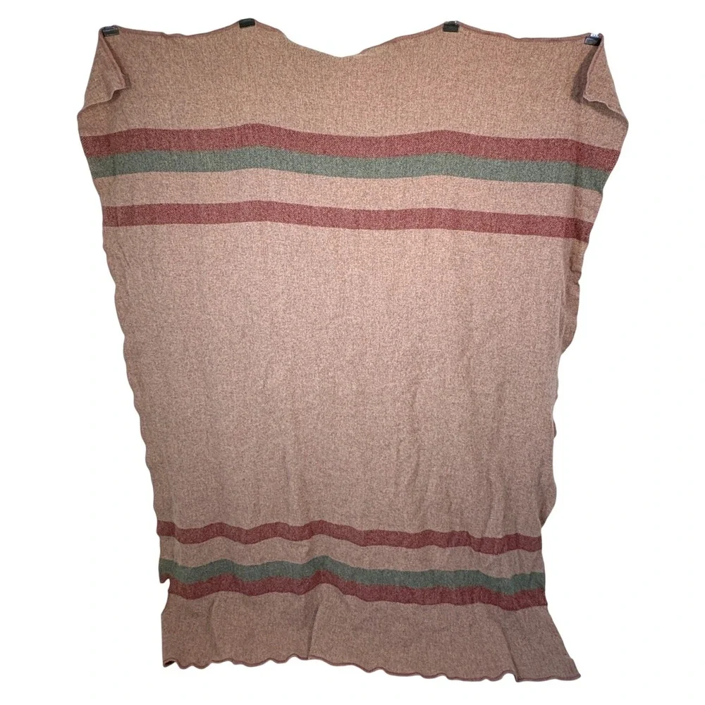 VTG Kenwood Wool Blanket Camp Rose Fair Striped Rustic Cabin Heavyweight 55x74